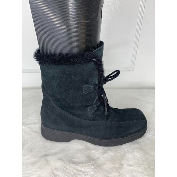 BareTraps Women's Faux Fur Lined Boots Sz 8.5M Leather Suede Winter Mid Calf - Picture 4 of 8